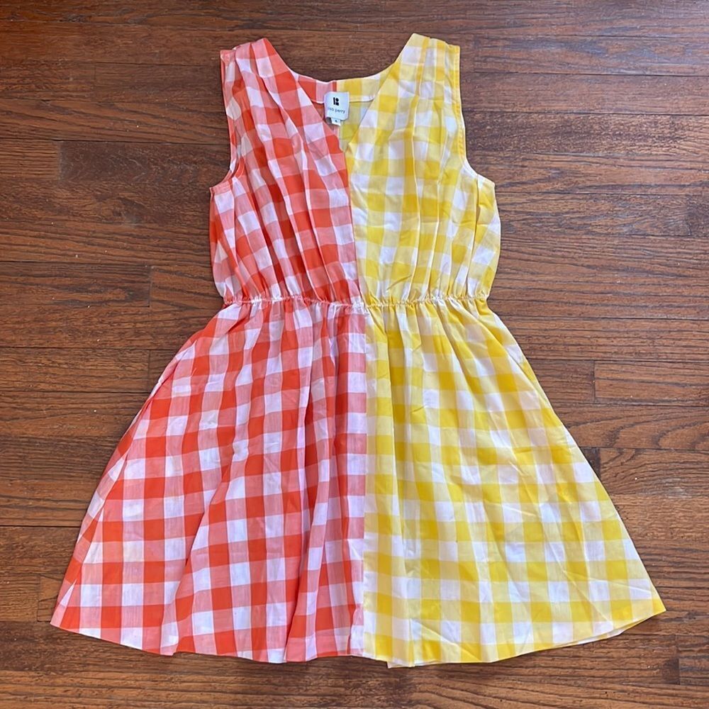Lisa Perry Yellow and Orange Checked Dress